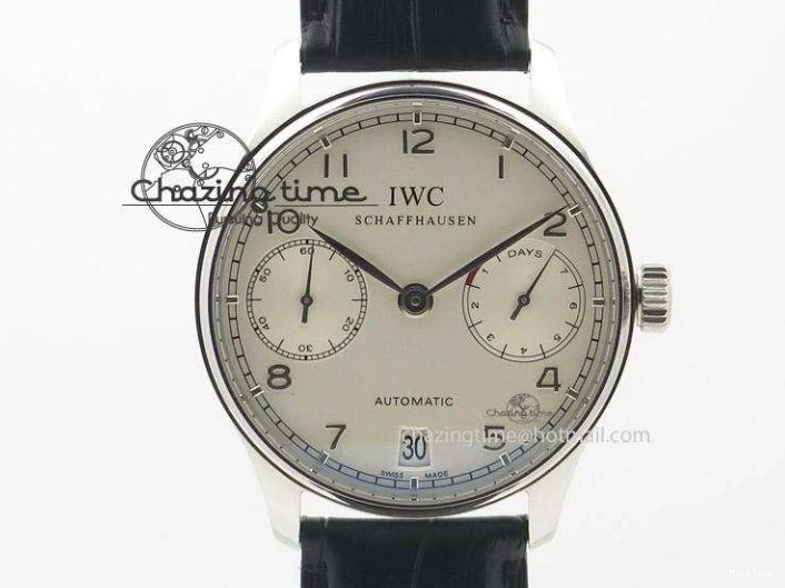 MIROTIME 0328 Portuguese Real PR Real Annual Calendar IW5035 YLF 1:1 Best Edition Black Dial On Leather Strap A Soft 7240